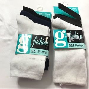 Gold Medal Girls Fashion Sport Socks 4 Pack Shoe